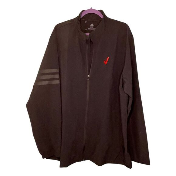 Adidas for Verizon Climastorm 3-Stripes Black Full-Zip Jacket 2XL - Picture 1 of 14